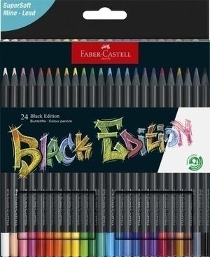 LAPICES DE COLORES FABER CASTELL BLACK EDITION ESTUCHE DE 24