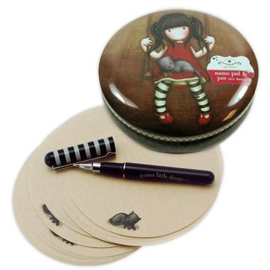 CAJITA METALICA GORJUSS CON NOTAS+BOLIGRAFO