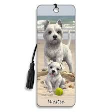 MARCAPAGINAS 3D PUNTO LIBRO WESTIE PERRITOS