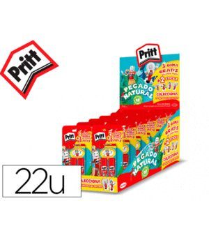 PACK 2 STICKS PEGAMENTRO PRITT MEDIANO 22GR + GOMA DE BORRAR