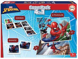 JUEGO EDUCA SUPERPACK 4 EN 1 SPIDERMAN (PUZLE, DOMINO...)