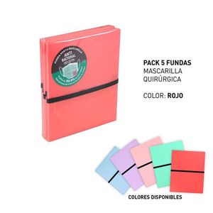 FUNDA MASCARILLA QUIRURGICA CORAL 5 UNIDADES