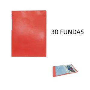 CARPETA PLUS OFFICE 30 FUNDAS ROJO