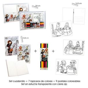 CUADERNO + POSTALES PARA PINTAR MENINAS