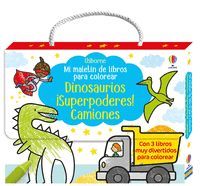 MI MALETIN DE LIBROS PARA COLOREAR 2: DINOSAURIOS, SUPERPODERES!, CAMIONES