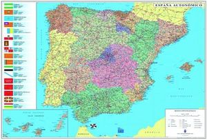 MAPA PLASTIFICADO ESPAA PORTUGAL