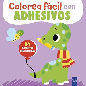 COLOREA FACIL CON ADHESIVOS. DINOSAURIO