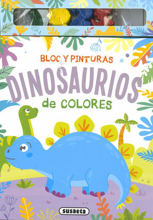 BLOC Y PINTURAS DE COLORES. DINOSAURIOS