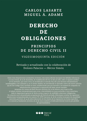 PRINCIPIOS DE DERECHO CIVIL 25 ED.: TOMO II: DERECHO DE OBLIGACIONES (MANUALES UNIVERSITARIOS)