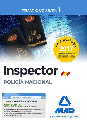 INSPECTOR DE POLICA NACIONAL. TEMARIO VOLUMEN 1