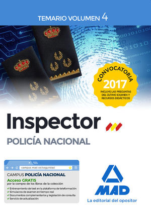 INSPECTOR DE POLICA NACIONAL. TEMARIO VOLUMEN 4