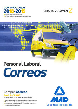 PERSONAL LABORAL DE CORREOS Y TELGRAFOS. TEMARIO VOLUMEN 2