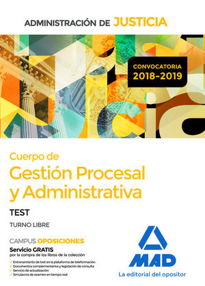 CUERPO DE GESTION PROCESAL Y ADMINISTRATIVA. TEST