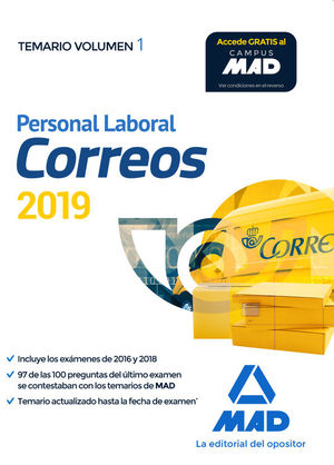 PERSONAL LABORAL DE CORREOS Y TELGRAFOS. TEMARIO VOLUMEN 1