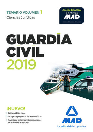 GUARDIA CIVIL. CIENCIAS JURDICAS TEMARIO VOLUMEN 1