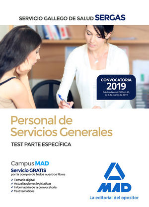 PERSONAL DE SERVICIOS GENERALES SERGAS. TEST PARTE ESPECFICA