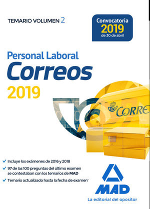 PERSONAL LABORAL DE CORREOS Y TELEGRAFOS. TEMARIO VOLUMEN 2