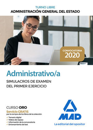 ADMINISTRATIVO/A ADMINISTRACION GENERAL DEL ESTADO. TURNO LIBRE.