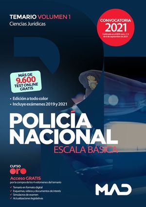 POLICIA NACIONAL. ESCALA BSICA. TEMARIO VOLUMEN 1.