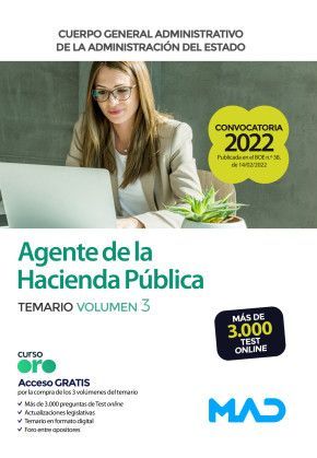 AGENTES DE LA HACIENDA PUBLICA ADMINISTRACION DEL ESTADO. TEMARIO VOLUMEN 3