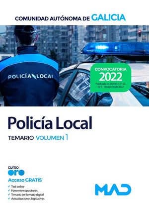 POLICIA LOCAL VOLUMEN I TEMARIO GALICIA 2022