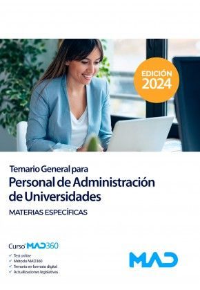 TEMARIO GENERAL PARA PERSONAL DE ADMINISTRACIN DE UNIVERSIDADES. MATERIAS ESPECFICAS
