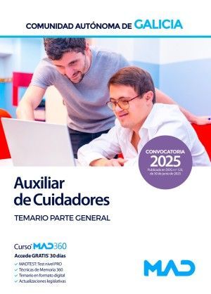 AUXILIAR DE CUIDADORES GALICIA. TEMARIO PARTE GENERAL