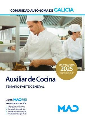 AUXILIAR DE COCINA GALICIA. TEMARIO PARTE GENERAL