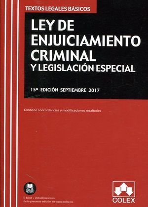 LEY DE ENJUICIAMIENTO CRIMINAL Y LEGISLACION ESPECIAL