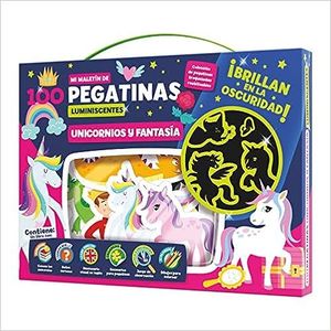 MI MALETIN DE 100 PEGATINAS LUMINESCENTES: UNICORNIOS Y FANTASIA