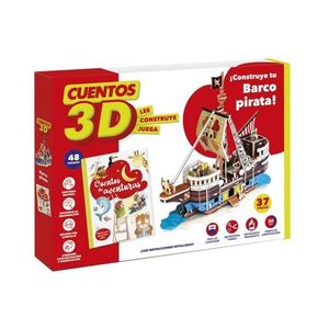 CUENTOS 3D: CONSTRUYE TU BARCO PIRATA (37 PIEZAS)