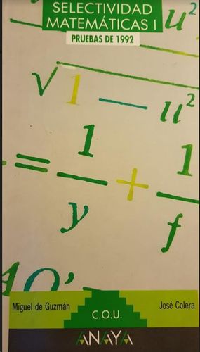 SELECTIVIDAD MATEMATICAS I PRUEBAS DE 1992