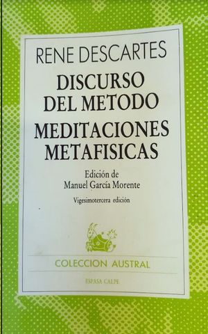DISCURSO DEL MTODO  MEDITACIONES METAFSICAS