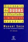 DICCIONARIO DE DUDAS Y DIFICULTADES DE LA LENGUA ESPAOLA