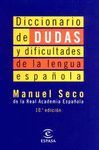 DICCIONARIO DE DUDAS Y DIFICULTADES DE LA LENGUA ESPAOLA