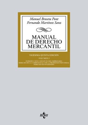 MANUAL DE DERECHO MERCANTIL.VOL.I