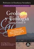 CUERPO DE PROFESORES DE ENSE�ANZA SECUNDARIA, BIOLOG�A Y GEOLOG�A.  TEMARIO B