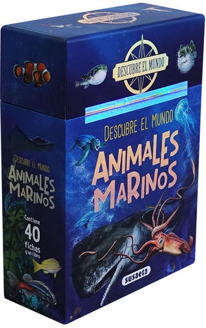 DESCUBRE EL MUNDO: ANIMALES MARINOS (40 FICHAS Y UN LIBRO)