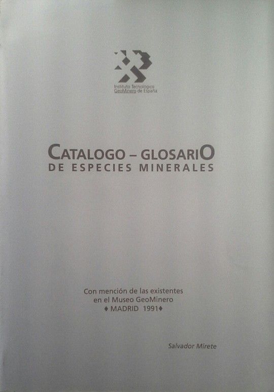 CATLOGO-GLOSARIO DE ESPECIES MINERALES