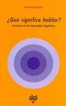 QUE SIGNIFICA HABLAR?