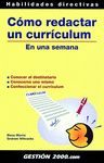 COMO REDACTAR UN CURRICULUM EN UNA SEMANA