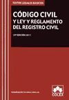 CODIGO CIVIL Y LEY Y REGLAMENTO DEL REGISTRO CIVIL. TEXTO LEGAL BASICO. 10� EDIC