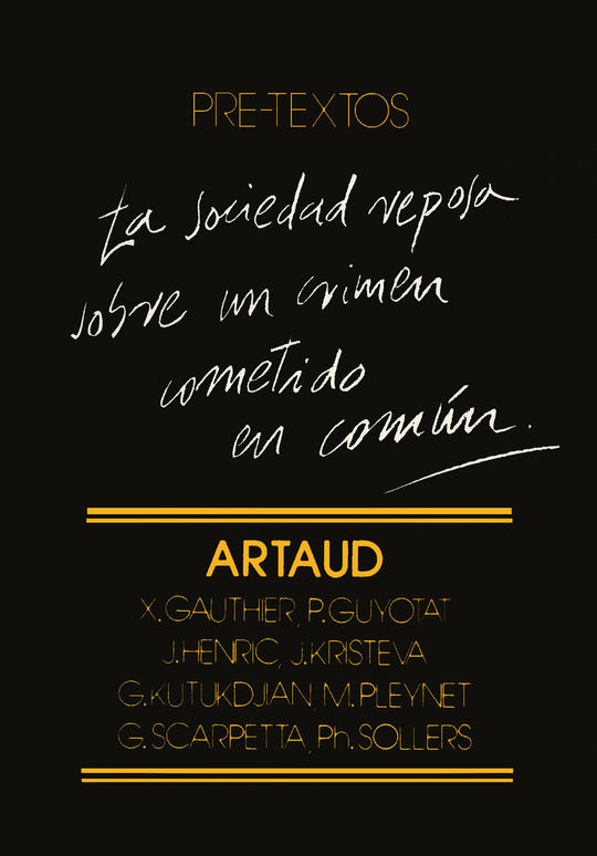 �ARTAUD (ACTAS DEL COLOQUIO ��HACIA UNA REVOLUCI�N CULTURAL: ARTAUD, BATAILLE��