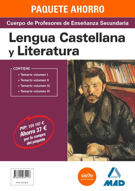 PAQUETE AHORRO LENGUA Y LITERATURA  CUERPO DE PROFESORES DE ENSE�ANZA SECUNDARIA