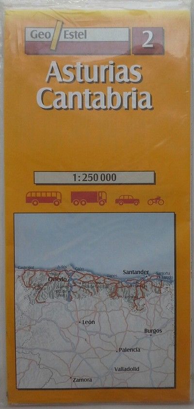 ASTURIAS, CANTABRIA 1:250.000, 1 CM=2,5 KM