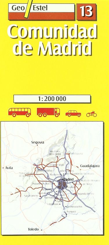 COMUNIDAD DE MADRID, E 1:200.000, 1 CM = 2 KM