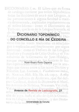 DICIONARIO TOPON�MICO DO CONCELLO E R�A DE CEDEIRA
