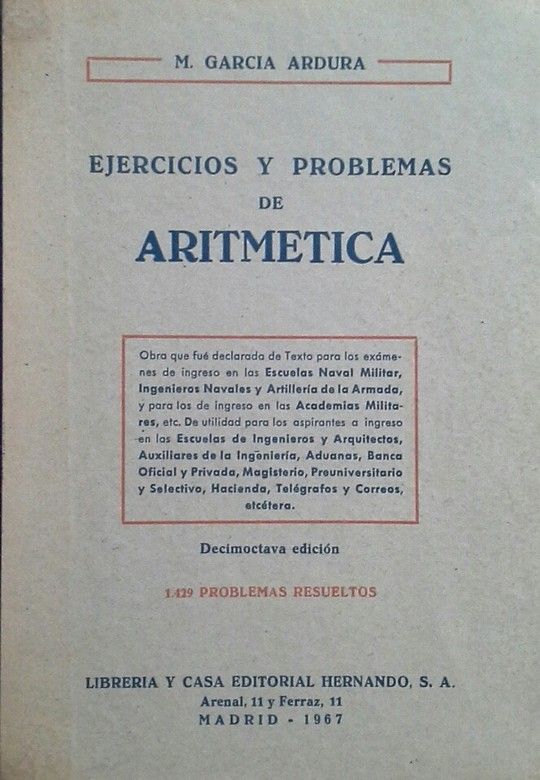 EJERCICIOS Y PROBLEMAS DE ARITMTICA