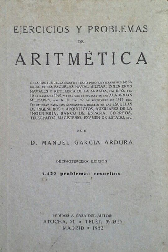 EJERCICIOS Y PROBLEMAS DE ARITMTICA