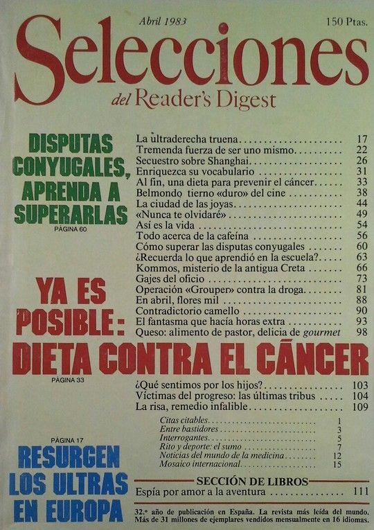 REVISTA SELECCIONES DEL READER'S DIGEST ABRIL 1983